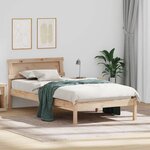 vidaXL Cadre de lit Marron 75 x 190 cm Bois massif en pin