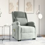 vidaXL Fauteuil de massage Gris clair Velours