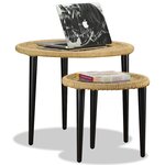 vidaXL Table basse 2 Pièces jute naturelle