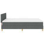 vidaXL Lit à ressorts avec matelas Gris foncé 160 x 200 cm tissu