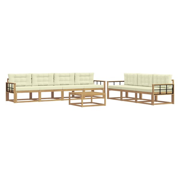 vidaXL Ensemble de canapés d'extérieur 7 pc Blanc et crème