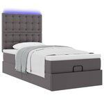 VidaXL Cadre de lit ottoman avec matelas gris 100x200 cm similicuir