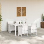 vidaXL Ensemble de salle à manger pour jardin 5 Pièces Blanc Rattan Polt