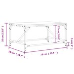 vidaXL Table basse noir 75x50x35 cm bois d'ingénierie