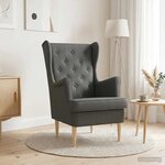 vidaXL Fauteuil Gris foncé Tissu