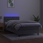 vidaXL Sommier à lattes de lit avec matelas et LED Gris clair 90x200cm