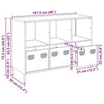 vidaXL Buffet anthracite 101 5x39x73 5 cm acier laminé à froid