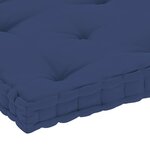 Vidaxl coussin de plancher palette bleu marine clair 73x40x7 cm coton