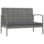 vidaXL Salon de jardin 8 Pièces avec coussins résine tressée gris