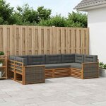 vidaXL Ensemble de canapés d'extérieur 6 pc Naturel et Anthracite