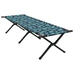 vidaXL Lit de camping pliant 2 Pièces Motif de feuille Tissu Oxford
