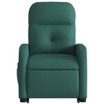 vidaXL Fauteuil inclinable de massage Vert foncé Tissu