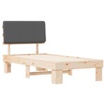 vidaXL Cadre de lit avec tête de lit rembourrée Gris foncé 80 x 200 cm