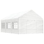 vidaXL Belvédère avec toit blanc 6 69x4 08x3 22 m polyéthylène