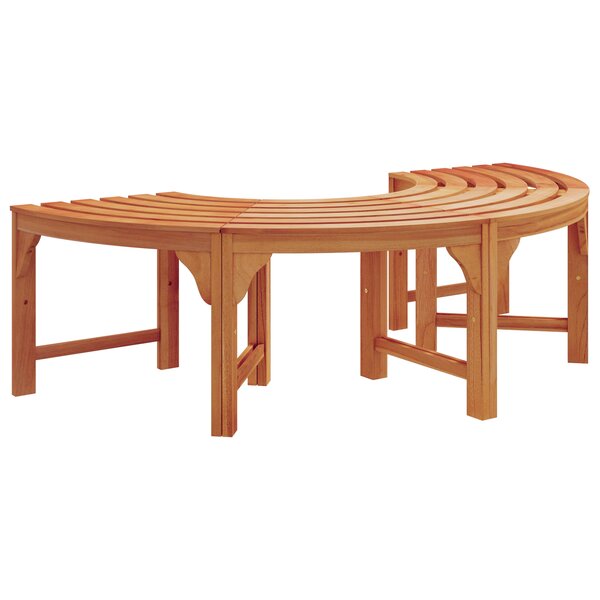 vidaXL Banc d'arbre extérieur en demi-ronde de 160 cm en bois massif d'eucalyptus.