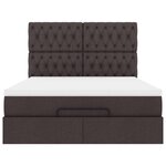 VidaXL Cadre de lit ottoman avec matelas marron foncé 140x200 cm tissu