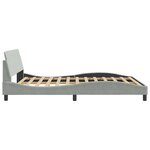 vidaXL Cadre de lit Dover gris clair 160x200 cm velours