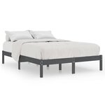 vidaXL Cadre de lit sans matelas gris bois massif 200x200 cm