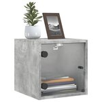 vidaXL Table de chevet avec porte en verre gris béton 35x37x35 cm