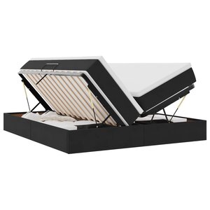 vidaXL Lit avec rangement et matelas Noir 180 x 200 cm Velours