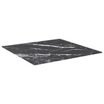 vidaXL Dessus de table noir 70x70 cm 6 mm verre trempé design marbre