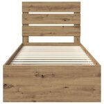 vidaXL Cadre de lit Chêne artisan 75 x 190 cm Bois de pin massif
