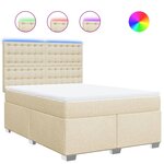 vidaXL Sommier à lattes de lit avec matelas Crème 140x200 cm Tissu