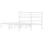 vidaXL Cadre de lit métal sans matelas et tête de lit blanc 135x190 cm