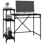 vidaXL Bureau avec étagères noir 105x50x90 cm bois d'ingénierie et fer