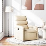 vidaXL Fauteuil inclinable Crème Tissu