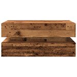 vidaXL Table basse avec lumières LED vieux bois 90x50x40 cm