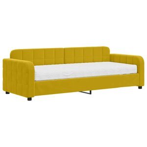 vidaXL Lit de jour avec matelas jaune 80x200 cm velours