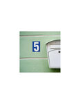 THIRARD - Plaque de signalisation 5  marquage blanc sur fond bleu  panneau PVC adhésif  65x90mm
