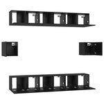 vidaXL Ensemble meuble TV 8 Pièces Chêne noir Bois d'ingénierie