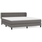 vidaXL Sommier à lattes de lit avec matelas Gris 180x200 cm Similicuir