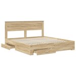 vidaXL Cadre de lit Chêne Sonoma 200 x 200 cm Bois d'ingénierie