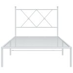 vidaXL Cadre de lit métal avec tête de lit blanc 90x200 cm