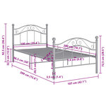 vidaXL Cadre de lit sans matelas gris métal 100x200 cm