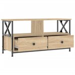 vidaXL Meuble TV chêne sonoma 90x33x45 cm bois d'ingénierie et fer