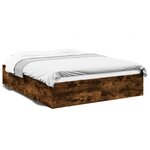 vidaXL Cadre de lit sans matelas chêne fumé 160x200 cm