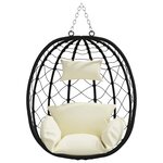 vidaXL Chaise suspendue Blanc crème 91 5 x 60 x 110 cm polyrotin