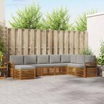 vidaXL Ensemble de canapés d'extérieur 8 Pièces Gris Naturel et Clair