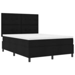 vidaXL Lit à ressorts avec matelas Noir 140 x 200 cm tissu