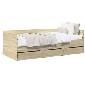 vidaXL Lit de jour avec tiroirs sans matelas chêne sonoma 100x200 cm
