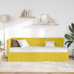 vidaXL Cadre de lit d'angle Jaune 80 cm x 200 cm Velours