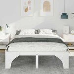vidaXL Cadre de lit surélevé avec stockage Blanc Bois massif en pin