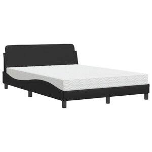 vidaXL Lit avec matelas Dover noir 140x200 cm similicuir