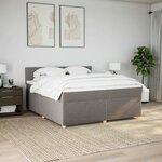 vidaXL Sommier à lattes de lit avec matelas Taupe 180x200 cm Tissu