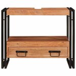 vidaXL Meuble sous-vasque de salle de bain Bois d'acacia massif  fer