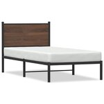 vidaXL Cadre de lit en métal sans matelas chêne marron 75x190 cm